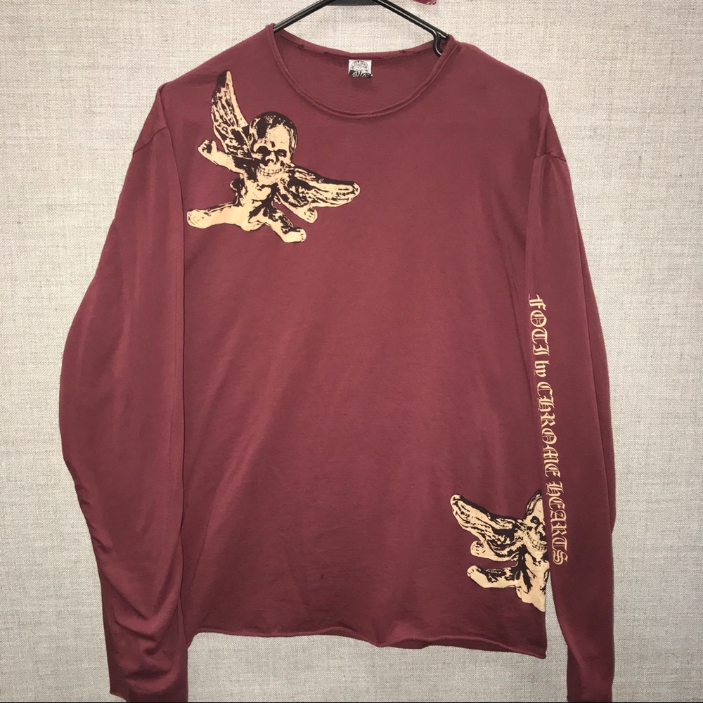 Chrome Hearts Foti Mens Womens Long Sleeve Tee Red
